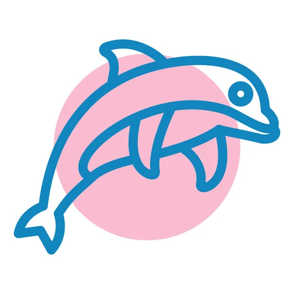 Pescado Icono Web Ilustración Simple — Vector de stock