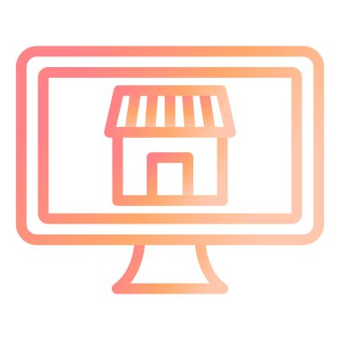 Çevrimiçi Alışveriş Modern ikon vektör çizimi 