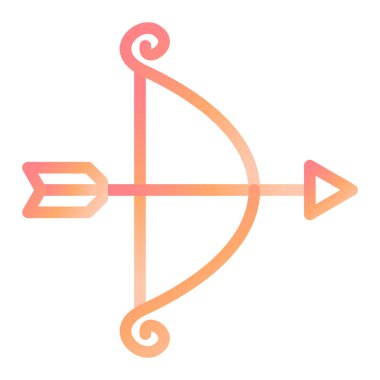 Aşk tanrısı ok ikonu vektörü. Web ve mobil için basit illüstrasyon sembolü