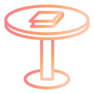 Yuvarlak masa. Web simgesi basit illüstrasyon 