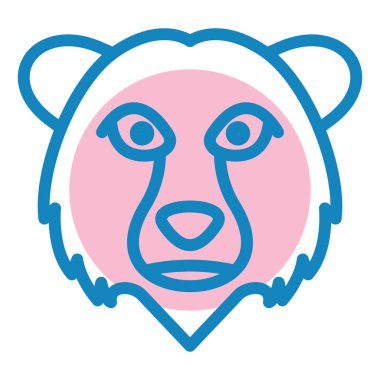 Ayı yüz ikonu vektör illüstrasyonu