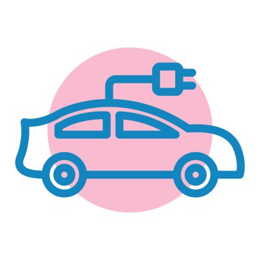 Araba aküsü ikon vektörü. Otomatik şarj tabelası. izole edilmiş sınır sembolü çizimi