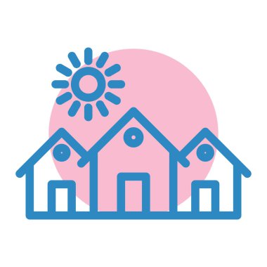 Evler. Web simgesi basit illüstrasyon