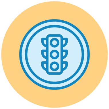 Trafik vektörü düz renk simgesi