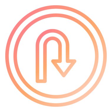 U dönüşü. Web simgesi basit illüstrasyon