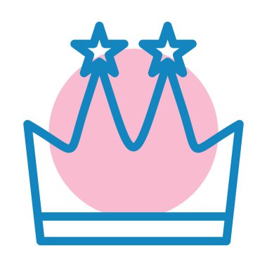 Taç simgesi vektörü. Çizgi çizimi grafik ve web tasarımı için izole edildi.