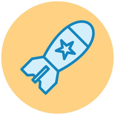 Roket. Web simgesi basit illüstrasyon