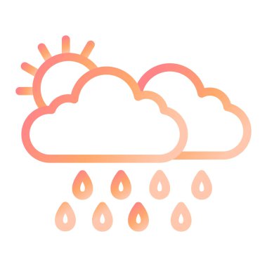 Yağmurlu bir gün. simge vektör illüstrasyonu