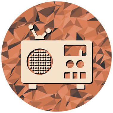 Retro radyo ikonu. vektör illüstrasyonu