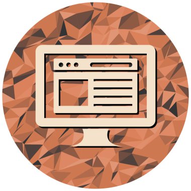 Bilgisayar monitörü simgesi. düz tasarım biçimi