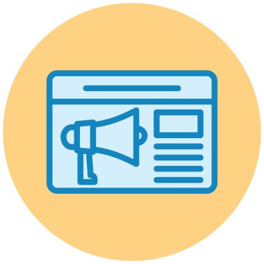 Haberler. Web simgesi basit illüstrasyon