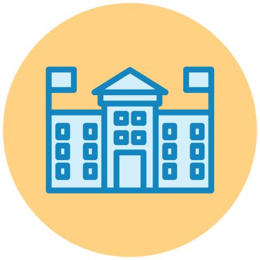 Üniversite binası. Basit resimleme