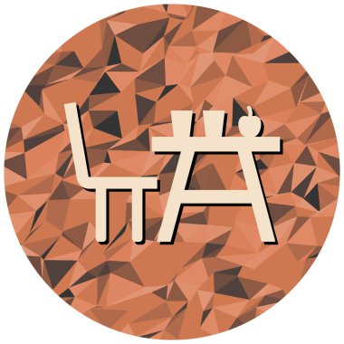 Mutfak masası ve sandalye simgesi, vektör illüstrasyonu basit tasarım