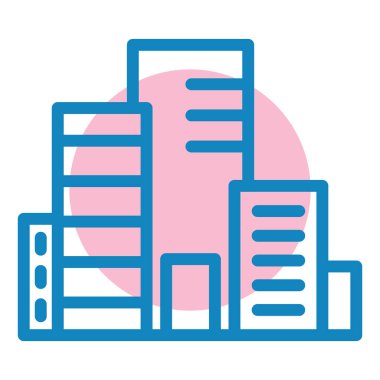 Bina. Web simgesi basit illüstrasyon