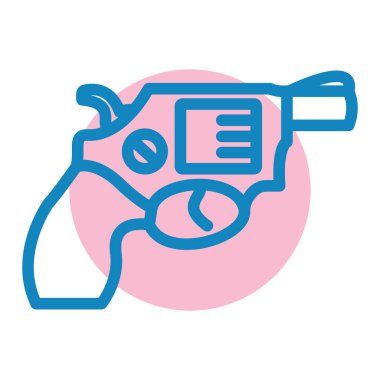 Polis tabancası ikonu vektörü. İnce çizgi işareti. izole edilmiş sınır sembolü çizimi