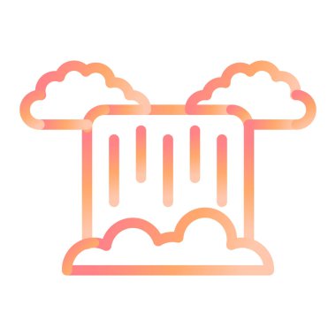 Şelale. Web simgesi basit illüstrasyon