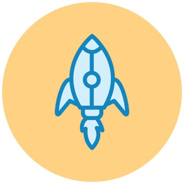 Roket. Web simgesi basit illüstrasyon