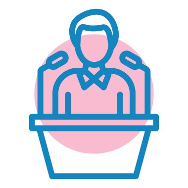 Konuşmacı. Web simgesi basit illüstrasyon