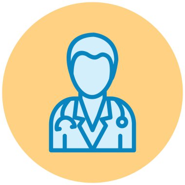 Doktor. Web simgesi basit illüstrasyon