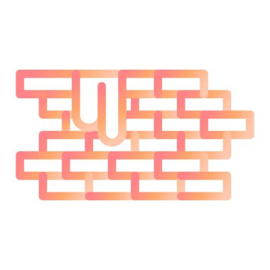 Tuğla duvar simgesi. Web tasarımı için ahşap kiremit vektör deseninin basit çizimi