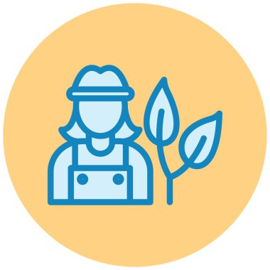 Çiftçi. Web simgesi basit illüstrasyon