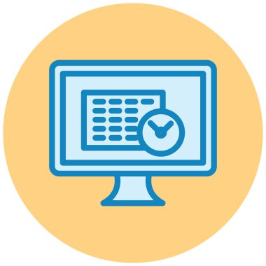 Çevrimiçi zamanlama simgesinin vektör illüstrasyonu