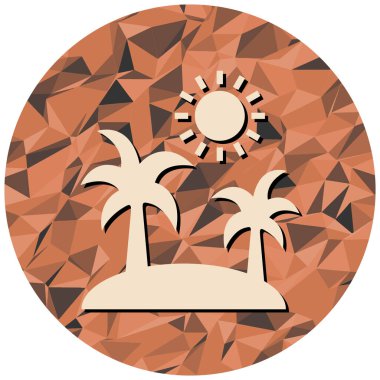 Palmiye ağacı simgesi. Web tasarımı için plaj kum vektör simgelerinin düz çizimi