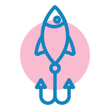 Balık tutmak. Web simgesi basit illüstrasyon