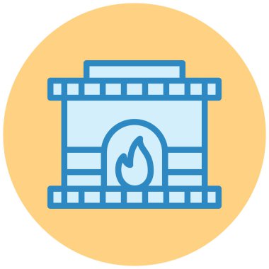 Şömine. Web simgesi basit illüstrasyon