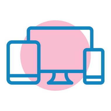 Dijital cihaz. Web simgesi basit illüstrasyon