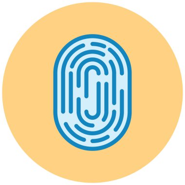 parmak izi vektör simgesi. Düz çizim. 10 saniye.