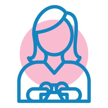 Kadın. Web simgesi basit illüstrasyon