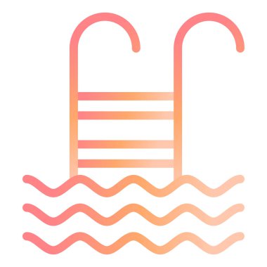 Yüzme havuzu. Web simgesi basit illüstrasyon 