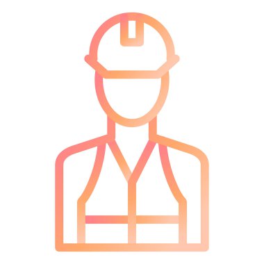 İşçi. Web simgesi basit illüstrasyon