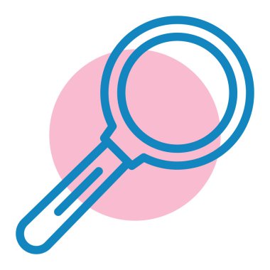 Büyütme cam ikon vektörü. Arama servisi işareti. izole edilmiş sınır sembolü çizimi