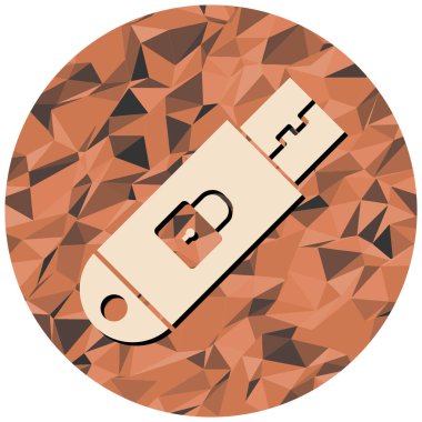 USB flash disk simgesi. vektör illüstrasyonu