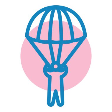 Paraşüt. Web simgesi basit tasarım