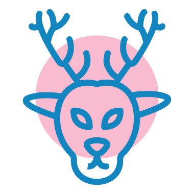 Ren geyiği. Web simgesi basit illüstrasyon