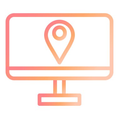  Lcd Haritası modern simge vektör çizimi 