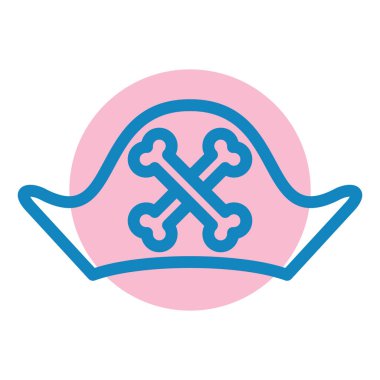 korsan şapka simgesi, vektör illüstrasyonu basit tasarım