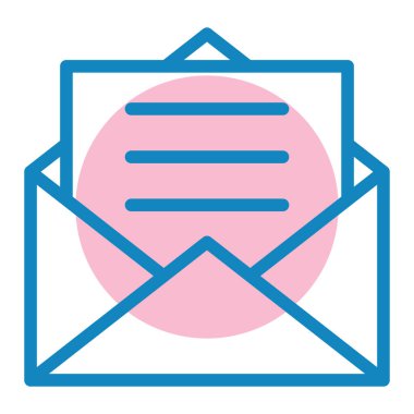 Mesaj var. Web simgesi basit illüstrasyon