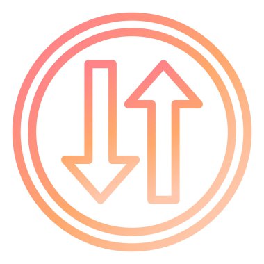 Yukarı Aşağı modern simge vektör illüstrasyonu 