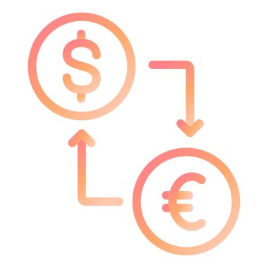 Para Birimi Değişimi Modern simge vektör çizimi 