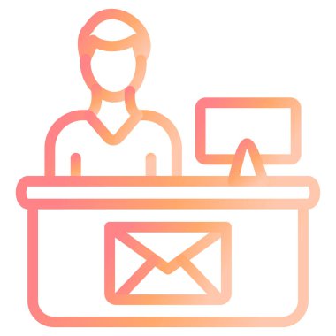 Ofis çalışanı. Web simgesi basit illüstrasyon 