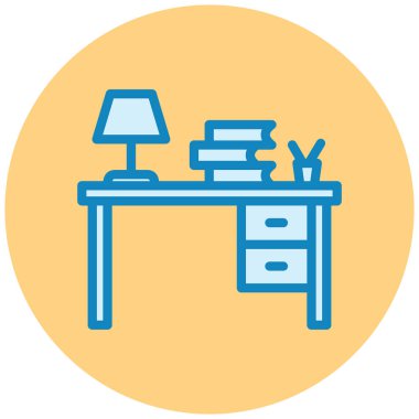 Masa lambası düz vektör simgesi