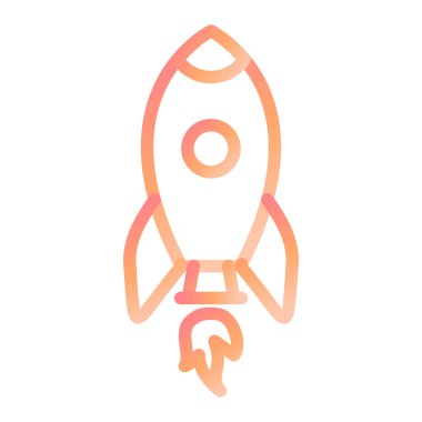 Roket. Web simgesi basit illüstrasyon 