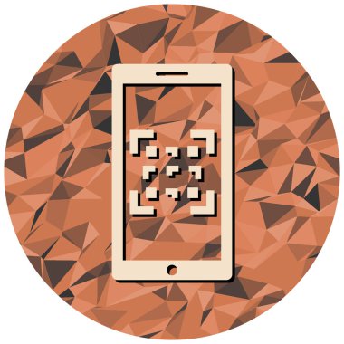 QR kod ikonlu akıllı telefon. Web tasarımı için cep telefonu vektör simgelerinin düz çizimi