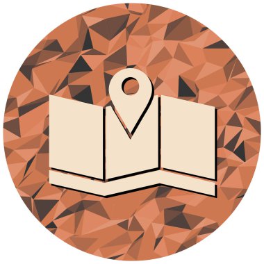 Harita. Web simgesi basit illüstrasyon