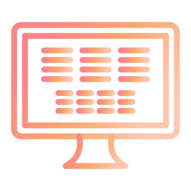 Monitör vektör simgesi üzerinde komut satırı modern illüstrasyon