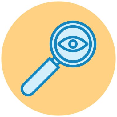 Büyütme cam vektör simgesi modern basit ve minimalist düz resimleme